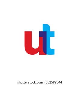 lowercase ut logo, red blue overlap transparent logo
