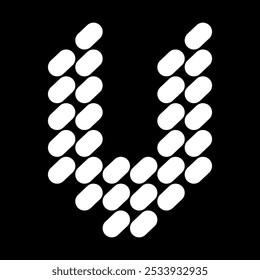 The lowercase "v" letter design is made of dots (like stones). This letter design also looks minimalist, aesthetic, professional, sporty, unique, and of course very cool.