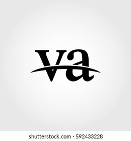 Lowercase Va Black Logo Stock Vector (Royalty Free) 592433228