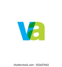 Lowercase Va Logo Blue Green Overlap Stock Vector (Royalty Free ...