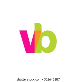 lowercase vb logo, pink green overlap transparent logo, modern lifestyle logo