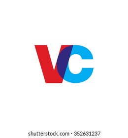 lowercase vc logo, red blue overlap transparent logo