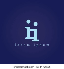 lowercase i and i vector logo. ii initial design template for download