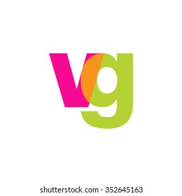 lowercase vg logo, pink green overlap transparent logo, modern lifestyle logo