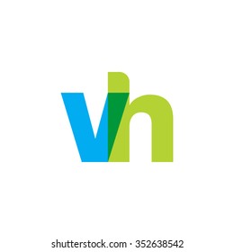 lowercase vh logo, blue green overlap transparent logo