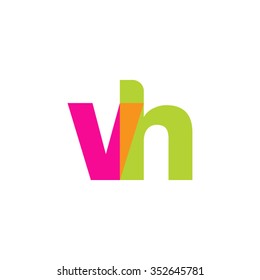 lowercase vh logo, pink green overlap transparent logo, modern lifestyle logo