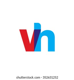lowercase vh logo, red blue overlap transparent logo