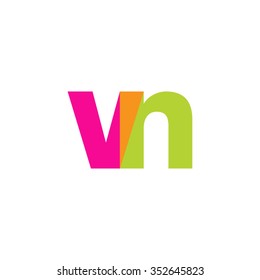 lowercase vn logo, pink green overlap transparent logo, modern lifestyle logo