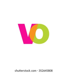 lowercase vo logo, pink green overlap transparent logo, modern lifestyle logo