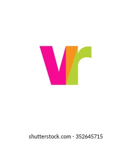lowercase vr logo, pink green overlap transparent logo, modern lifestyle logo