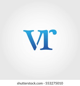 Lowercase vr Logotype. Blue Letter Logo. Letter Abbreviations. Vector Template Element.