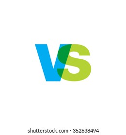 lowercase vs logo, blue green overlap transparent logo