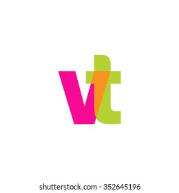 lowercase vt logo, pink green overlap transparent logo, modern lifestyle logo