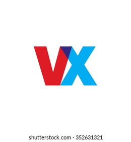 lowercase vx logo, red blue overlap transparent logo