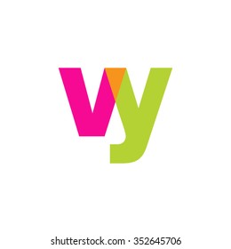 lowercase vy logo, pink green overlap transparent logo, modern lifestyle logo