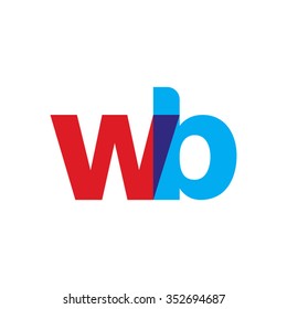 lowercase wb logo, red blue overlap transparent logo