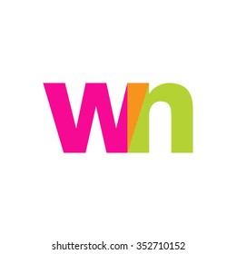 lowercase wn logo, pink green overlap transparent logo, modern lifestyle logo