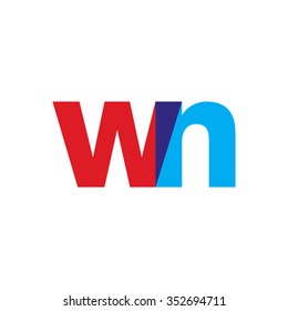 lowercase wn logo, red blue overlap transparent logo