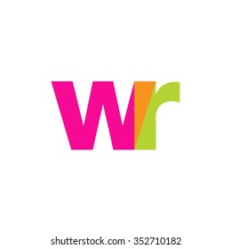 lowercase wr logo, pink green overlap transparent logo, modern lifestyle logo