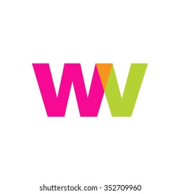 lowercase wv logo, pink green overlap transparent logo, modern lifestyle logo