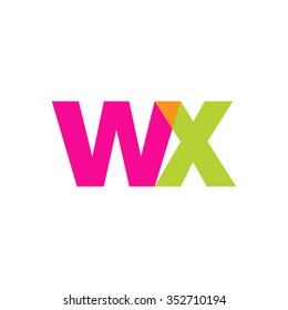 lowercase wx logo, pink green overlap transparent logo, modern lifestyle logo