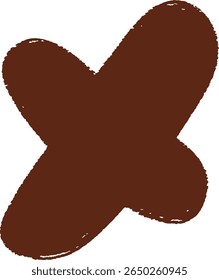 Lowercase "x" hand drawn in dark brown