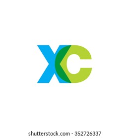 lowercase xc logo, blue green overlap transparent logo