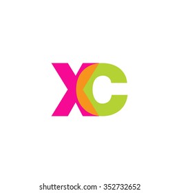 lowercase xc logo, pink green overlap transparent logo, modern lifestyle logo