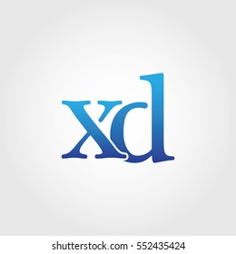 Lowercase xd Logotype  Blue Letter Logo  Letter Abbreviations  Vector Template Element 