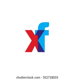lowercase xf logo, red blue overlap transparent logo
