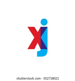 lowercase xj logo, red blue overlap transparent logo