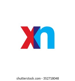lowercase xn logo, red blue overlap transparent logo