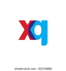 lowercase xq logo, red blue overlap transparent logo