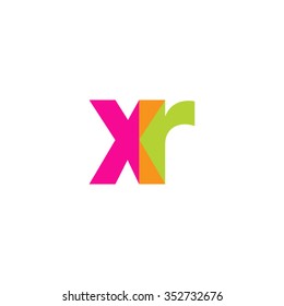 lowercase xr logo, pink green overlap transparent logo, modern lifestyle logo