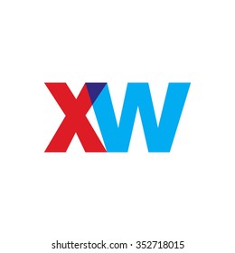 lowercase xw logo, red blue overlap transparent logo
