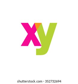 lowercase xy logo, pink green overlap transparent logo, modern lifestyle logo