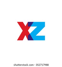 lowercase xz logo, red blue overlap transparent logo