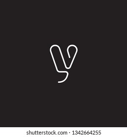 Lowercase Y Vector Logo. Beautiful logotype design for branding luxury companies. Black background