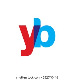 lowercase yb logo, red blue overlap transparent logo