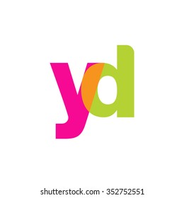 lowercase yd logo, pink green overlap transparent logo, modern lifestyle logo