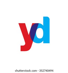 lowercase yd logo, red blue overlap transparent logo