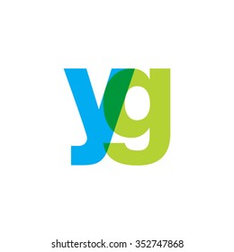 lowercase yg logo, blue green overlap transparent logo
