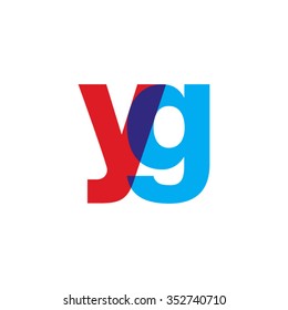 lowercase yg logo, red blue overlap transparent logo