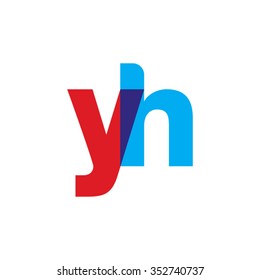 lowercase yh logo, red blue overlap transparent logo