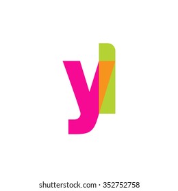 lowercase yl logo, pink green overlap transparent logo, modern lifestyle logo