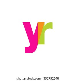 lowercase yr logo, pink green overlap transparent logo, modern lifestyle logo