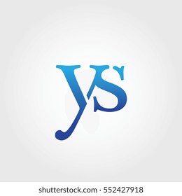 Lowercase ys Logotype. Blue Letter Logo. Letter Abbreviations. Vector Template Element.