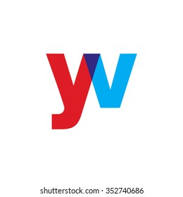 lowercase yv logo, red blue overlap transparent logo