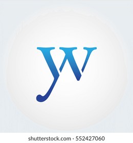Lowercase yv Logotype. Blue Letter Logo. Letter Abbreviations. Vector Template Element.