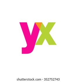 lowercase yx logo, pink green overlap transparent logo, modern lifestyle logo